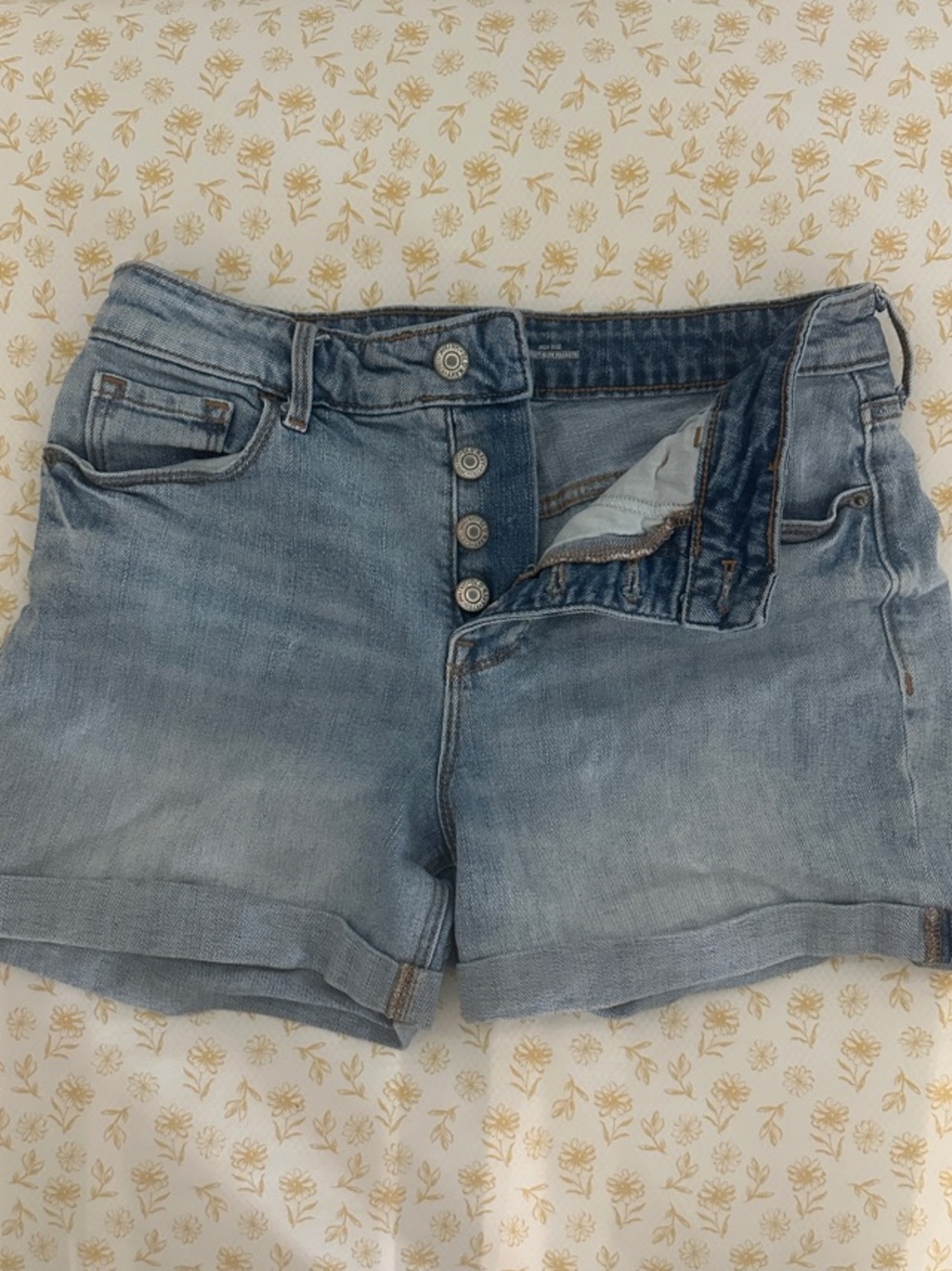 Old Navy Light Wash Button Fly Shorts